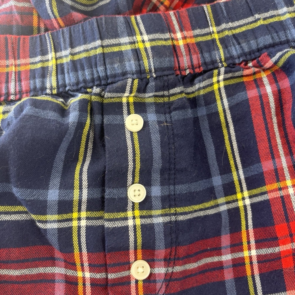Aerie Women's Flannel Pajama Set Plaid LS Top XL Shorts XL Soft Red Blue Holiday - Picture 11 of 13